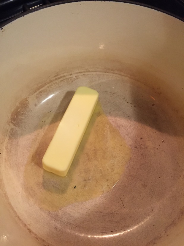 8 tablespoons butter on medium heat