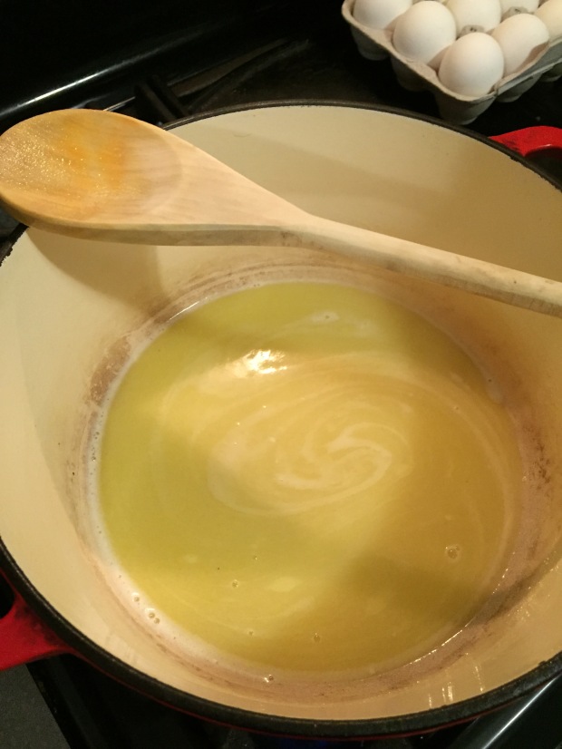 stir the water and butter mixture