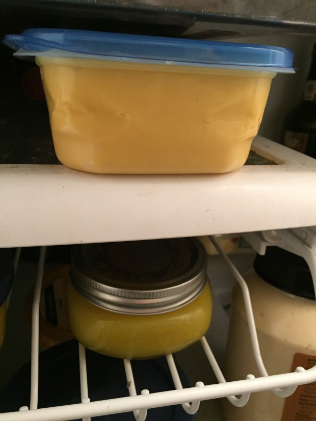 chill for 4 hours or overnight...yes that is lemon curd on the shelf below...yum