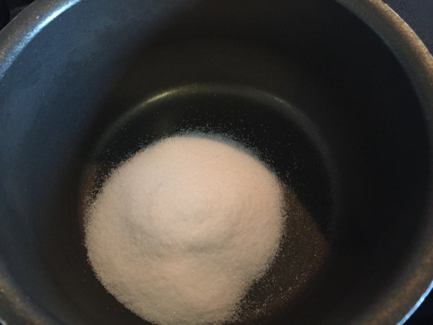 place sugar and water to saucepan